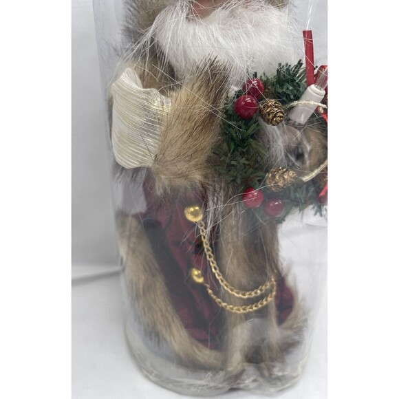 Kurt Adler 10 in. 10-Light Burgundy and Brown Santa Tree Topper Damage Box New - Picture 5 of 12